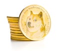 The golden dogecoin. Royalty Free Stock Photo