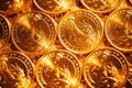 Golden dollar coins background Royalty Free Stock Photo