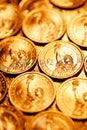 Golden dollar coins background Royalty Free Stock Photo