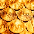 Golden dollar coins background Royalty Free Stock Photo