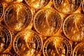 Golden dollar coins background Royalty Free Stock Photo