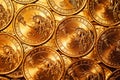 Golden dollar coins background Royalty Free Stock Photo