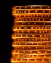 Golden dollar coins stack
