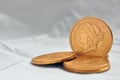 Golden dollar coins from 1900 Royalty Free Stock Photo