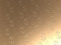 Golden dollar currency background