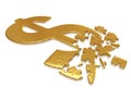 Golden dollar puzzle Royalty Free Stock Photo