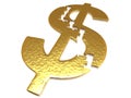 Golden dollar puzzle Royalty Free Stock Photo