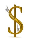 Golden dollar sign character Royalty Free Stock Photo