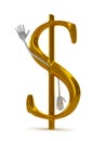 Golden dollar sign character Royalty Free Stock Photo