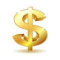 Golden dollar sign Royalty Free Stock Photo