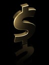 Golden dollar symbol Royalty Free Stock Photo