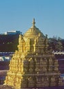 Golden dome gold dome of Tirupati Balaji temple ;