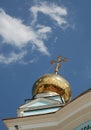 Golden dome of Orthodox christian temple Royalty Free Stock Photo