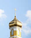 The golden dome of the Orthodox Church in Perm Royalty Free Stock Photo