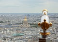 Golden Dome of Palace called Les Invalides in Paris with telesco Royalty Free Stock Photo