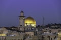Golden Dome of The Rock In the evening time on the Temple Mount in the Old City of Jerusalem Royalty Free Stock Photo