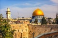 Golden Dome of Rock Western "Wailing" Wall Jerusalem Israel Royalty Free Stock Photo