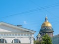 Golden dome of St. Isaac`s cathedral, Russia Royalty Free Stock Photo