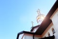 The Golden domes against the blue sky as the weather from sunlight. Royalty Free Stock Photo