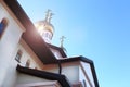 The Golden domes against the blue sky as the weather from sunlight. Royalty Free Stock Photo