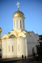 Golden domes of an ancient orthodox church. Sergiev Posad. Russia. Royalty Free Stock Photo