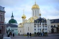 Golden domes of an ancient orthodox church. Sergiev Posad. Russia. Royalty Free Stock Photo