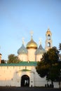 Golden domes of an ancient orthodox church. Sergiev Posad. Russia. Royalty Free Stock Photo