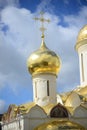 Golden domes of an ancient orthodox church. Sergiev Posad. Russia. Royalty Free Stock Photo