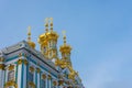 Golden domes of Catherine Palace in Pushkin, St. Petersburg, Russia. Royalty Free Stock Photo