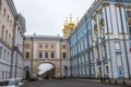 The Golden domes of Catherine`s Palace on a winter day in Pushkin, Saint Petersburg, Russia. Royalty Free Stock Photo