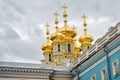 The Golden domes of Catherines Palace in Pushkin, Russia Royalty Free Stock Photo