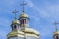 Golden domes and crosses of the Orthodox Church.