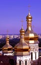 Golden domes of Dormition Cathedral, Kiev, Ukraine Royalty Free Stock Photo