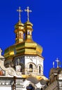 Golden domes of Dormition Cathedral, Kiev, Ukraine Royalty Free Stock Photo