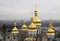 Golden domes of the Holy Dormition Cathedral in Pechersk Lavra i Kiev, Ukraine. Royalty Free Stock Photo