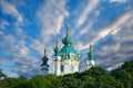 Golden Domes of Saint Andrew\'s Church in Kiev. Ukraine, Kyiv