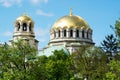 Golden Domes of St. Alexander Nevsky Cathedral in Sofia Royalty Free Stock Photo