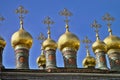Golden Domes of Verkhospassky Cathedral Royalty Free Stock Photo
