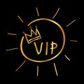 Golden Doodle Sign VIP, at black background Royalty Free Stock Photo
