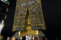 The golden doors of the Holy Kaaba closeup,