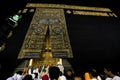 The golden doors of the Holy Kaaba closeup,