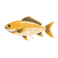 golden dorado fish vector flat minimalistic isolated illustration illustration