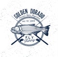 Golden Dorado Fishing Logo. Vector Illustration.