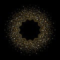 Golden dots, drops or glittering spangles round frame