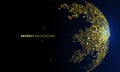 The golden dots make up the world, symbolizing the thriving world economy, vector illustration Royalty Free Stock Photo