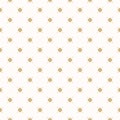 Golden dots vector seamless pattern. Subtle gold and beige polka dot texture. Royalty Free Stock Photo