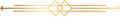 Golden double arrow pointing opposite directions with rhombus shapes in the center, forming an elegant design