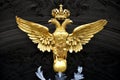 Golden double headed eagle as a russian national emblem
