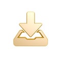 Golden download symbol Royalty Free Stock Photo