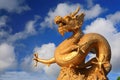 Golden dragon with clear blue sky Royalty Free Stock Photo